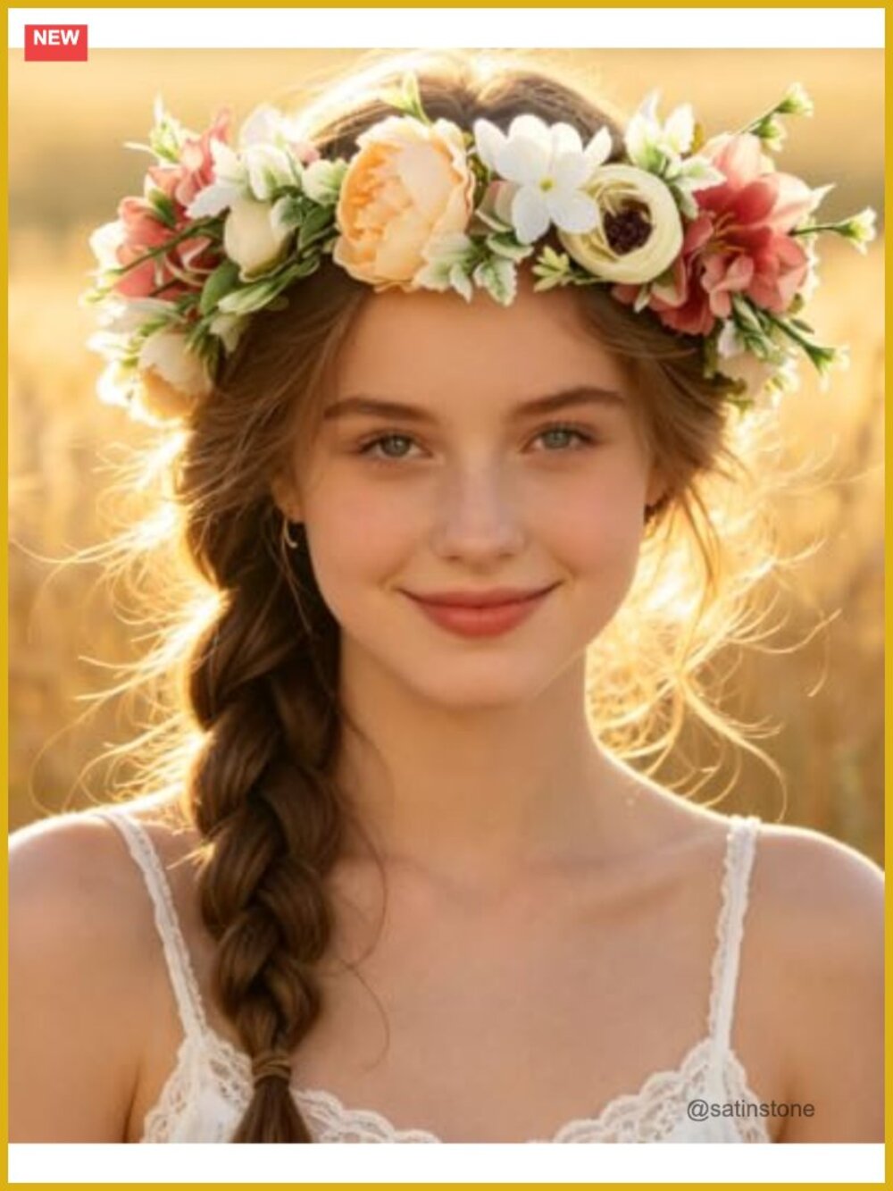Handmade Rose Flower Crown Headband Floral Headpiece Wedding Party